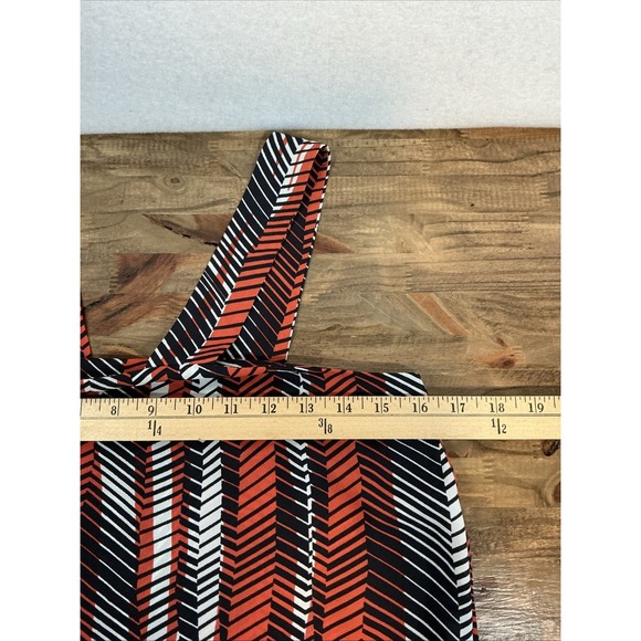 Zara Basic Chevron‎ Stripe Orange Black White Cami Top Size XS - Picture 4 of 4